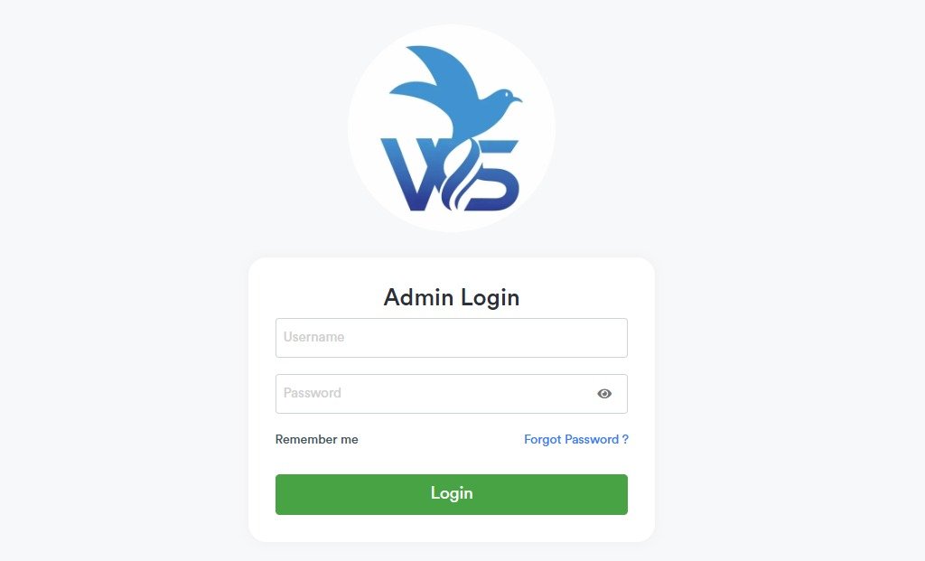 Demo Panel Login Screen